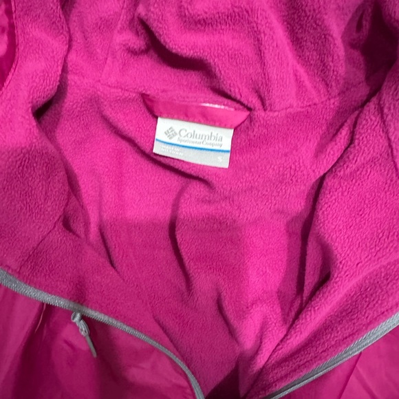 Columbia FuchsiaGrey Colorblock Center Ridge Fleece Lined Jacket - Picture 5 of 8